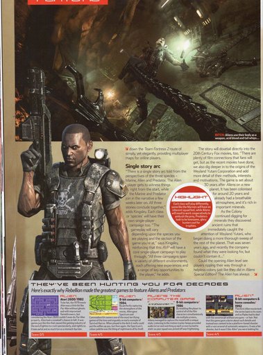 Aliens vs. Predator (2010) - Сканы XBOX Official Magazine